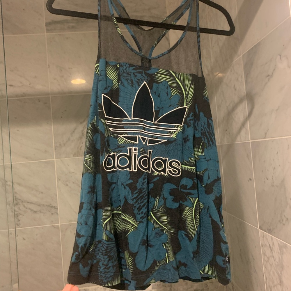 Adidas tanktop mesh palm tree